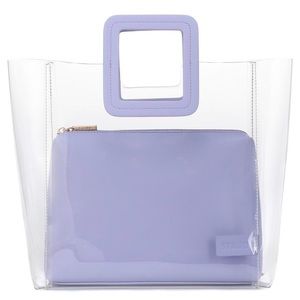 SHIRLEY PVC AND LEATHER TOTE IN PURPLE